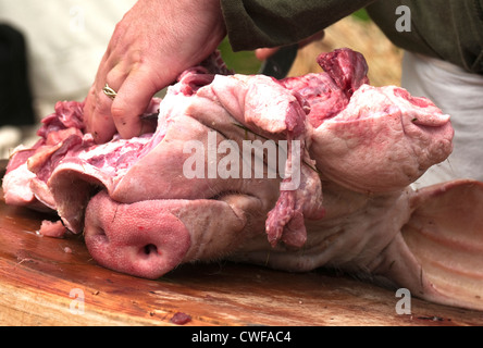 Mittelalterliche Metzger an Herstmoncieux Stockfoto