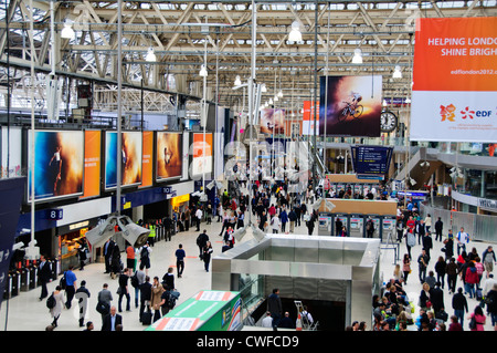 Der Londoner Waterlooo Station, dient Passagiere zu Süd-Ost und Westküste Destinationen in Großbritannien Stockfoto