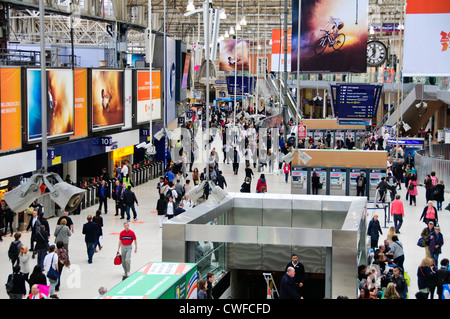 Der Londoner Waterlooo Station, dient Passagiere zu Süd-Ost und Westküste Destinationen in Großbritannien Stockfoto