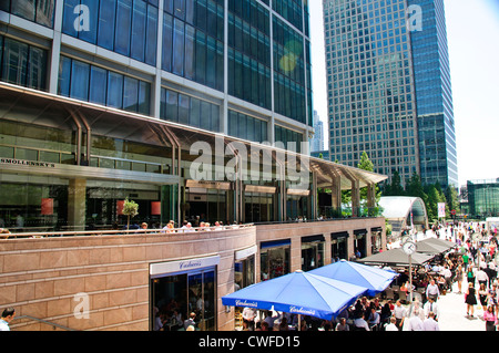 Kanarische Wharf.Around 90.000 Menschen arbeiten in Canary Wharf und ist Heimat der Welt oder europäischen Hauptsitz von zahlreichen Banks.UK