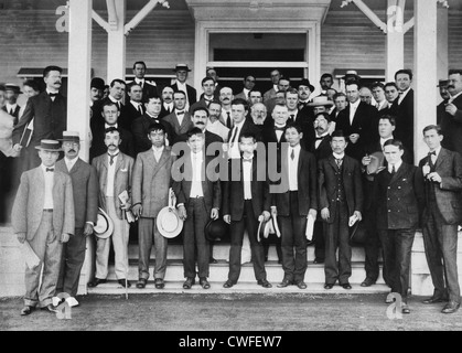 Japanisch, Russisch, Französisch, Deutsch, amerikanisch und Englisch Zeitung Korrespondenten bei Portsmouth Friedenskonferenz, 1905 Stockfoto