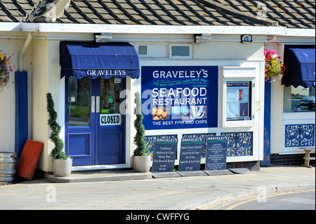 Sea Food Restaurant Fish &amp; Chips-shop Whitby England uk Stockfoto