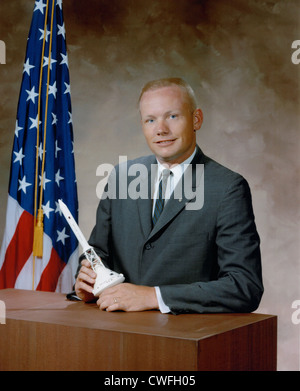 Frühen Porträt der NASA Astronaut Neil Armstrong. Stockfoto