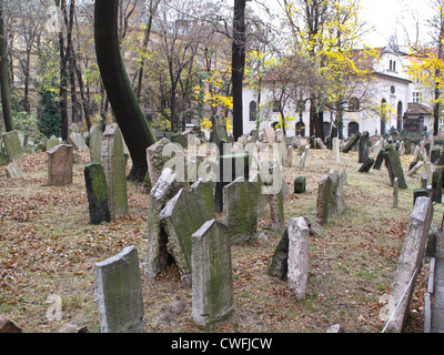 Alten jüdischen Friedhof in Prag, liegt in der Josefstadt (Josefov), das jüdische Viertel in Prag in der Tschechischen Republik. Der Friedhof ist von 1439. Stockfoto