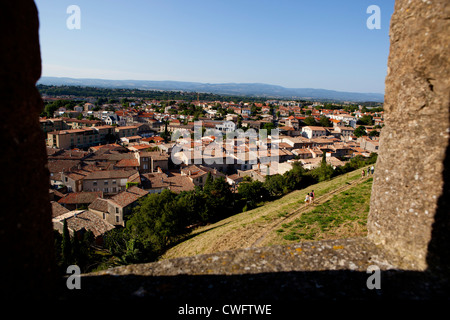 Carcassonne, die innerhalb der Mauern der Altstadt von Carcassonne, Südfrankreich entnommen Stockfoto