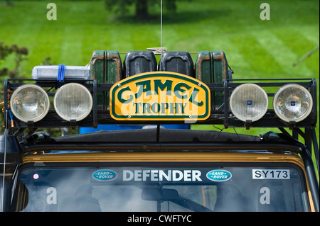 Anzeige der CAMEL TROPHY Land Rover Defenders an der jährlichen Eastnor Land Rover zeigen Herefordshire England UK Stockfoto