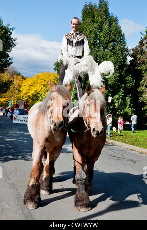 Römische Reiten am Columbus Day Parade, Albany, New York Stockfoto