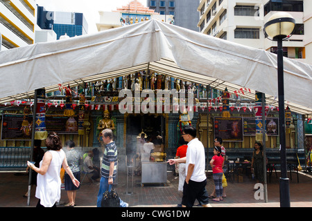 Shri Krishnan hindu-Tempel im Bereich Bugis in Singapur. Dieser Tempel befindet sich in der Bugis Street von Singapur. Stockfoto