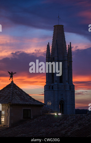 Collegiate Kirche von Sant Feliu in Girona, Katalonien, Spanien Stockfoto