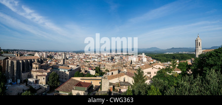 Blick von Gerona von Stadtmauern. Stockfoto