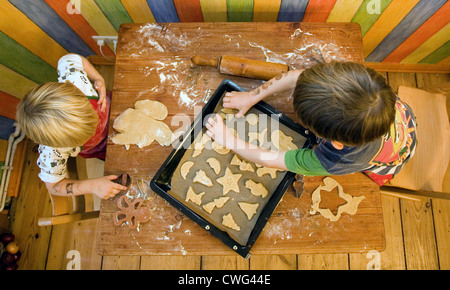 Berlin, Backen Kinder Plaetzchen Stockfoto