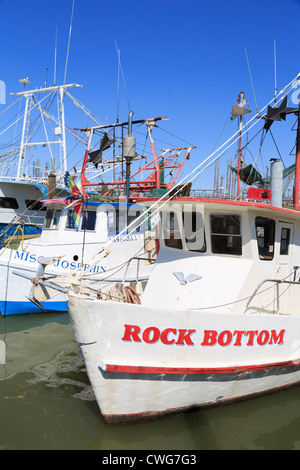 Krabbenkutter im Hafen von Galveston, Texas, USA, Nordamerika Stockfoto