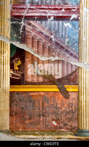 Fresken in der Villa di Poppaea an die römische Stätte von Oplontis, eine aristokratische Resort. Stockfoto