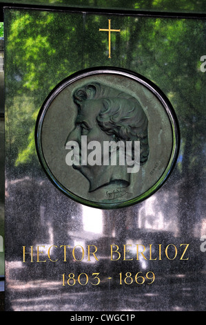 Paris, Frankreich. Cimetière de Montmartre. Grab von Hector Berlioz (französischer Komponist) Stockfoto