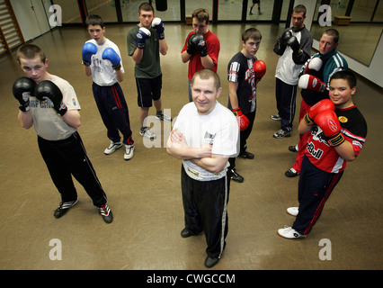 Boxtraining für Russisch-Deutsche Jugend Stockfoto