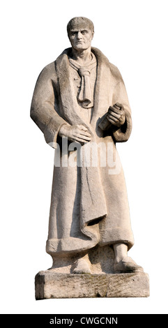 Paris, Frankreich. Statue von Jean-Jacques Rousseau (Philosoph, Schriftsteller) durch das Pantheon Stockfoto