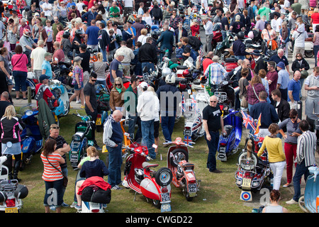 Scooter-Rallye in Ryde auf der Isle Of Wight Stockfoto