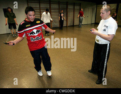 Boxtraining für Russisch-Deutsche Jugend Stockfoto