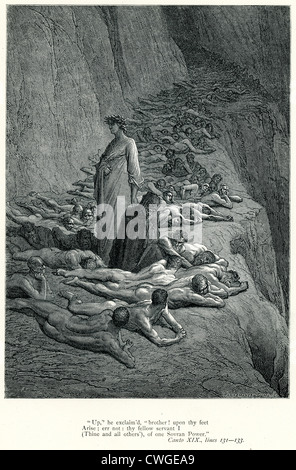 Illustration von Gustave Dore aus der Vision von Fegefeuer und Paradies von Dante Alighieri Stockfoto