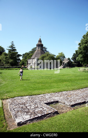 England Somerset Glastonbury Glastonbury Abbey Ruinen zeigen die Äbte Küche Stockfoto