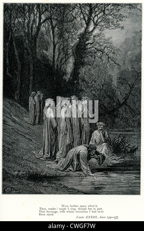 Illustration von Gustave Dore aus der Vision von Fegefeuer und Paradies von Dante Alighieri Stockfoto