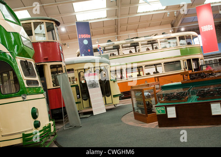 Die National Tramway Museum und das Dorf in Crich nahe Matlock, Derbyshire England UK Stockfoto