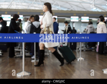 Seoul, Reisende im Terminal des Flughafen Incheon Stockfoto