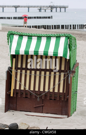 Heiligendamm, leeren Strandstuhl Stockfoto