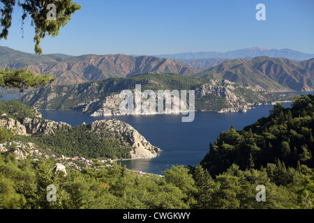 Marmaris, mit Blick auf die Bucht von der Stadt Stockfoto