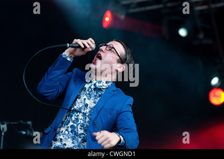 BENICASSIM, Spanien - 15 Juli: Spector Band führt auf FIB am 15. Juli 2012 in Benicassim, Spanien. Stockfoto