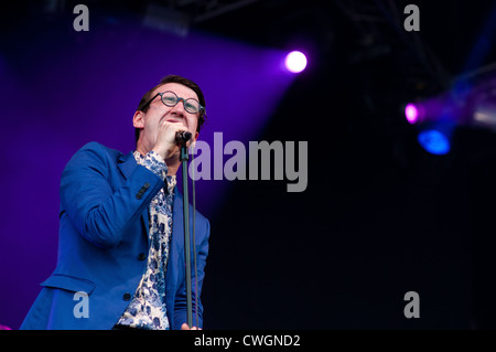 BENICASSIM, Spanien - 15 Juli: Spector Band führt auf FIB am 15. Juli 2012 in Benicassim, Spanien. Stockfoto