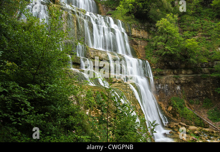 Herisson Wasserfall im Jura-Gebirge-Frankreich. Stockfoto