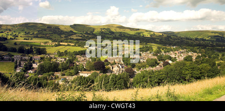 Blick über Castleton von Peveril Castle Peak District, Derbyshire, UK Stockfoto