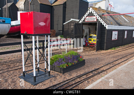 Rock-a-Nore Station auf Hastings Miniatur-Eisenbahn Stockfoto