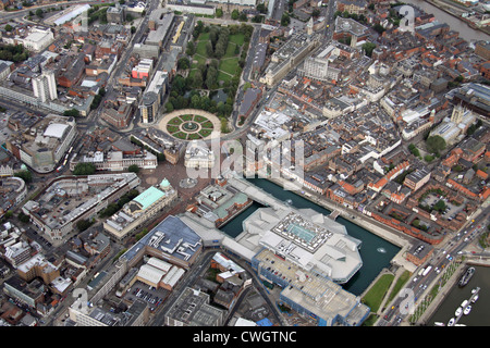 Luftaufnahme des zentralen Hull, East Yorkshire Stockfoto