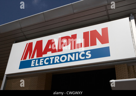 Maplin Elektronik Einzelhandel speichern aus Stadt Fachmarktzentrum Livingston, Schottland, England, Vereinigtes Königreich Stockfoto