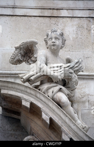 Statue des Engels, Kirche von St. Blaise in Dubrovnik Stockfoto