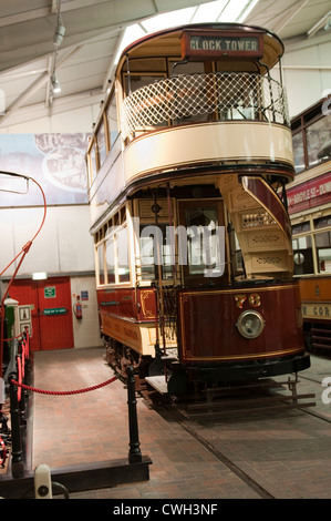 Die National Tramway Museum und das Dorf in Crich nahe Matlock, Derbyshire England UK Stockfoto