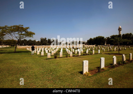 Gräber auf dem Commonwealth war Graves Commission Cemetery und Memorial to the Vermissten für Personal der beiden Weltkriege und der Zeit des Mandats Palästina in der Stadt Ramla oder Ramle in Israel Stockfoto