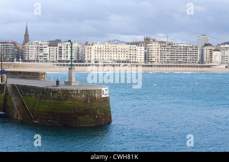 la Concha Strand in San sebastian Stockfoto