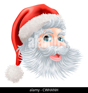 Beispiel für ein glückliches Cartoon Weihnachten Santa Gesicht Stockfoto