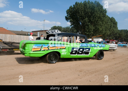 1958 Chevrolet Impala Klassiker Auto Autos Großbritannien gezupft für Banger Racing Stock-Car Autos Stockcar Zerstörungen Derbys Stockfoto