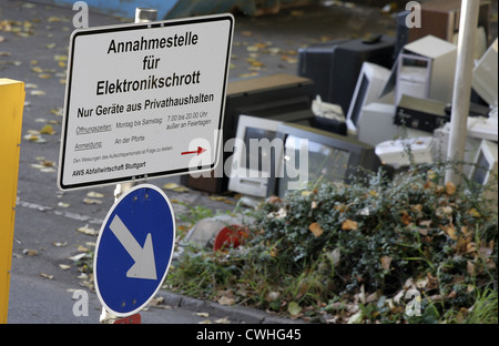 Sammelstelle für Elektroschrott Stockfoto