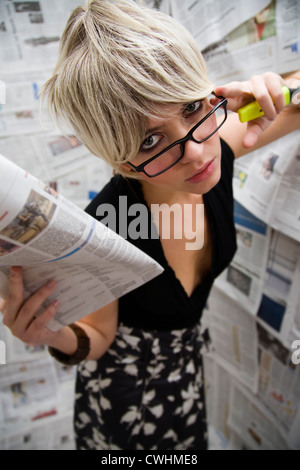 Zeitung, lesen, Pressearbeit, Journalist, Redakteur Stockfoto