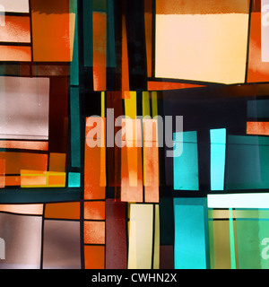 moderne Architektur, Fassade, Glasmalerei Stockfoto