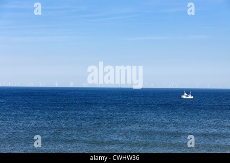 Sheringham Shoal Windpark genommen vom Strand bei Weybourne "North Norfolk" UK Stockfoto