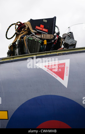 Schleudersitz von einem 1968 Hawker Siddeley Buccanneer Stockfoto