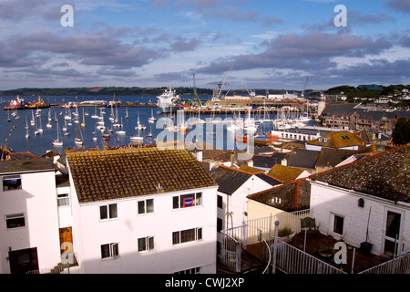 Blick auf Falmouth und den docks Stockfoto