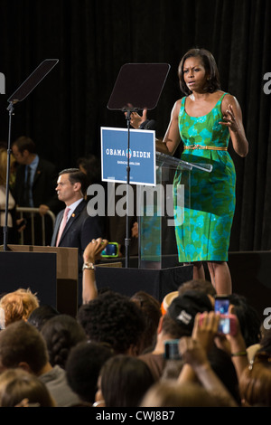 Orlando, FL USA 5. August 2012 - US-First Lady Michelle Obama Kampagnen in Orlando, Florida, USA i-4 Gang Stockfoto