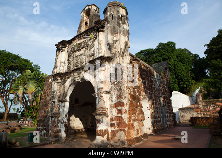 Ein Famosa, "The Famous" in portugiesischer Sprache, ist eine portugiesische Festung befindet sich in Malacca Stockfoto